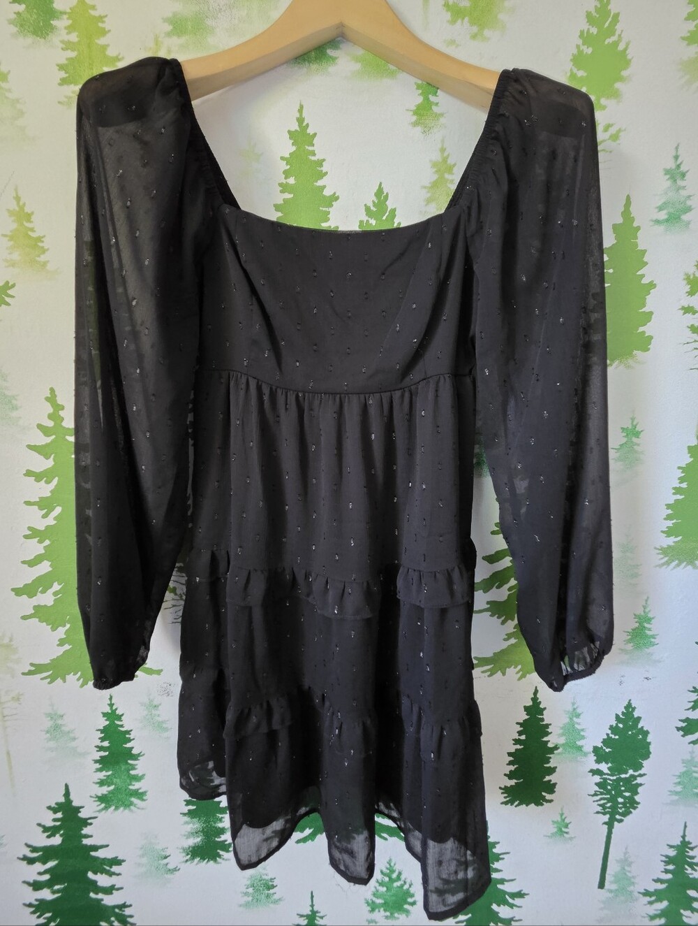 Rewind Black Skater Long Sleeve Dress